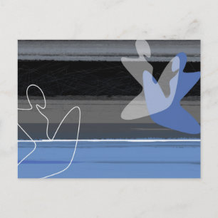 Blue people postcard