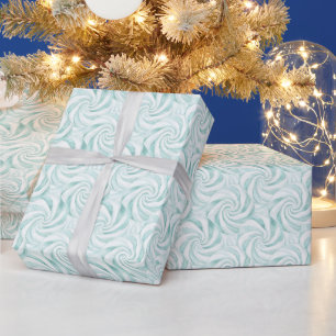 Blue Peppermint Candy Christmas Wrapping Paper