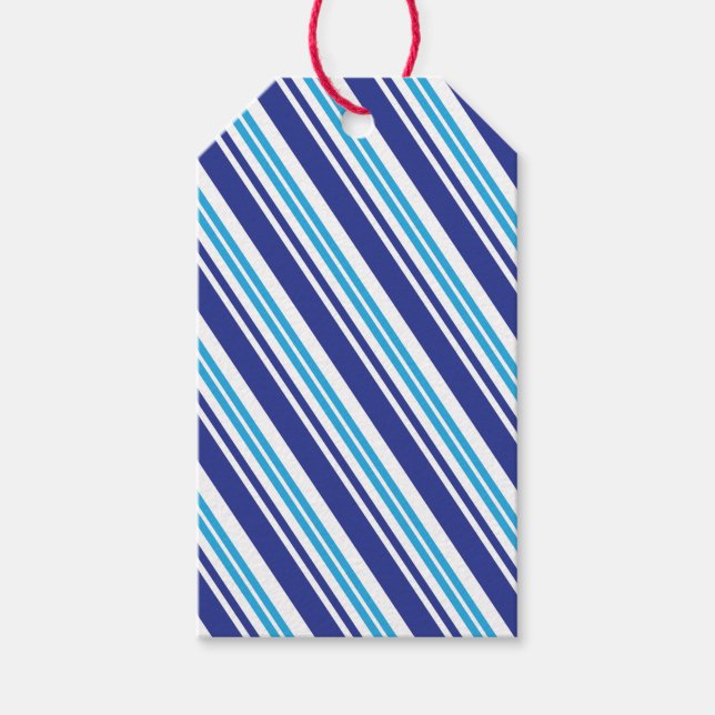 Blue Peppermint Stripe Gift Tags (Front)