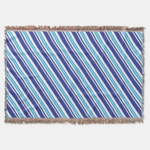 Blue Peppermint Stripe Throw Blanket