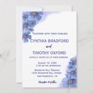 Blue Perennials Forget-Me Not Wedding Invitation