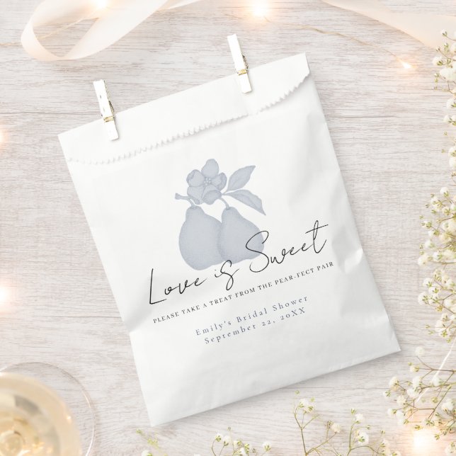 Blue Perfect Pear Bridal Shower | Love is Sweet Favour Bag (Clipped)