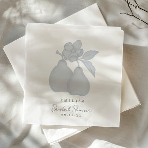 Blue Perfect Pear Bridal Shower Napkin