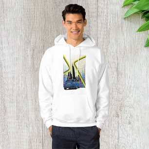 Blue Performance Car Urban Skyline Hoodie