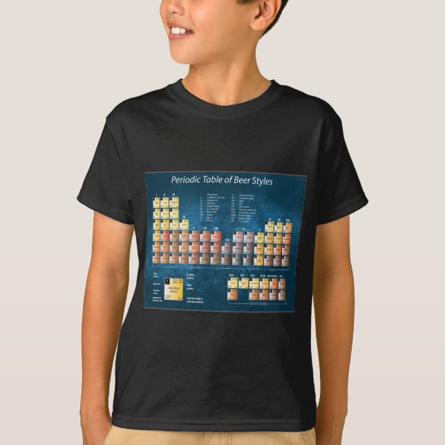 Blue periodic table of beer styles T-Shirt (Front)