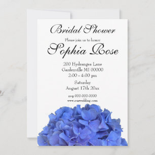 Blue periwinkle elegant floral Bridal shower Invitation