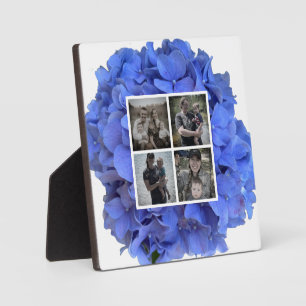 Blue periwinkle elegant floral hydrangeas  plaque
