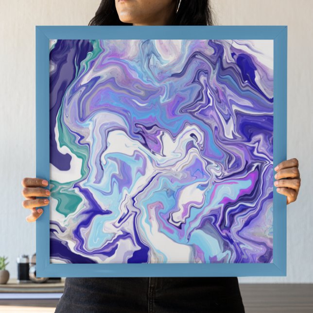 Blue Periwinkle Marble Fluid Art Poster (Creator Uploaded)