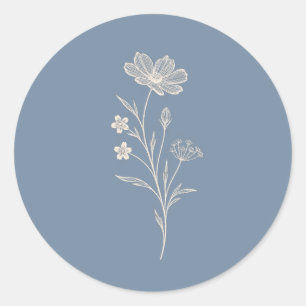 Blue Periwinkle Wildflower Wedding Envelope Seal