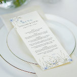 Blue Periwinkle Wildflower Wedding Flat Menu<br><div class="desc">Blue Periwinkle Wildflower Wedding Flat Menu</div>