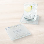 Blue Periwinkle Wildflower Wedding  Glass Coaster<br><div class="desc">Blue Periwinkle Wildflower Wedding Glass Coaster</div>