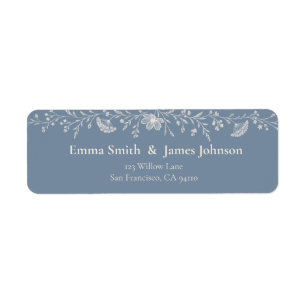 Blue Periwinkle Wildflower Wedding Return Address Label