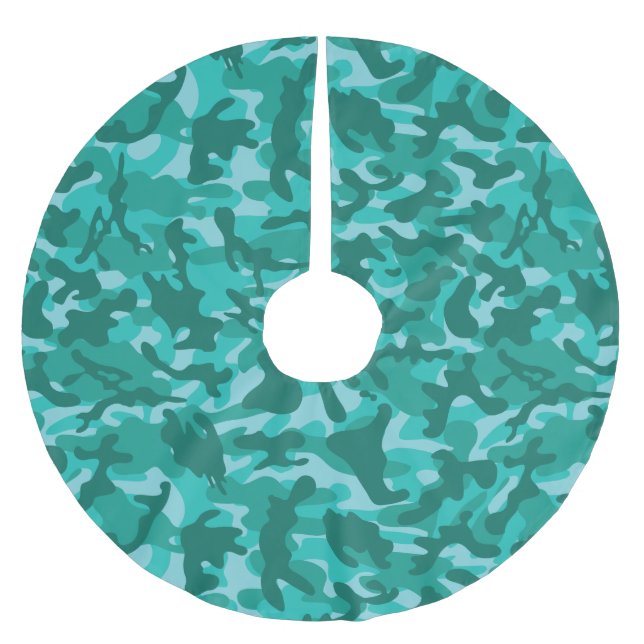 Blue Persian Camouflage Brushed Polyester Tree Skirt (Front)