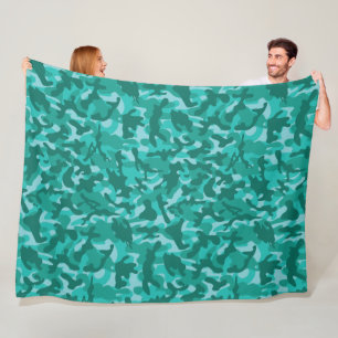Blue Persian Camouflage Fleece Blanket