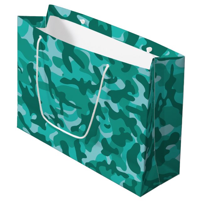 Blue Persian Camouflage  Large Gift Bag (Front Angled)