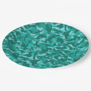 Blue Persian Camouflage Paper Plate