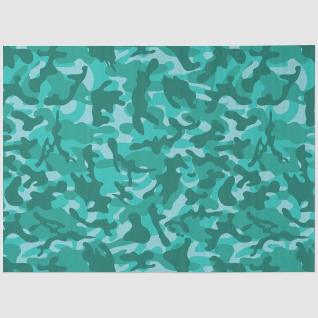 Blue Persian Camouflage Tissue Paper (Front)