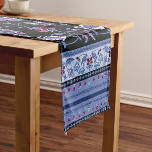 Blue Persian Carpet Short Table Runner