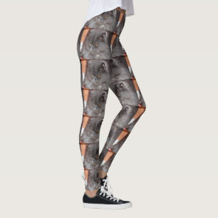 blue persian leggings