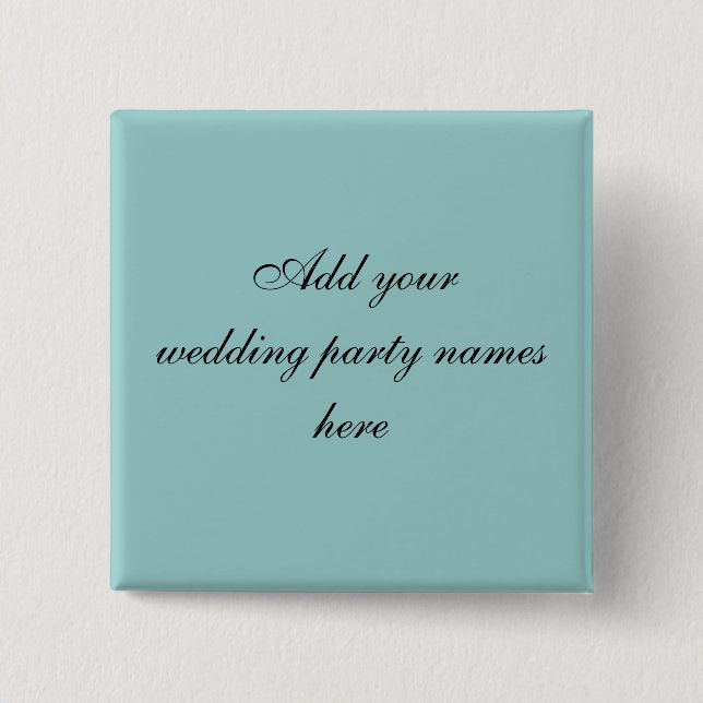 Blue Persnalized Wedding Party Name Pins (Front)