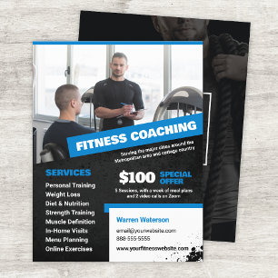 Blue Personal Trainer and Fitness Coaching Flyer