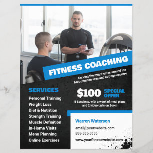 Blue Personal Trainer and Fitness Coaching Flyer