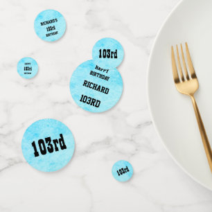 Blue Personalised 103rd  Birthday Confetti