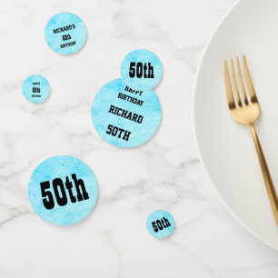 Blue Personalised 50th Birthday Confetti
