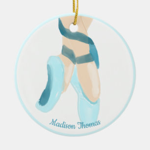  Blue Personalised Ballet Slippers Ceramic   Ornament