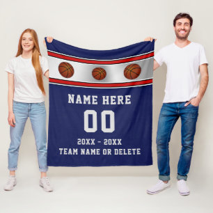Blue Personalised Basketball Senior Night Gifts Fleece Blanket