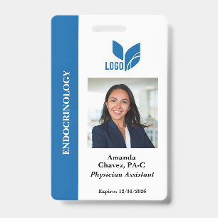Blue Personalised Employee ID Photo Name Badge