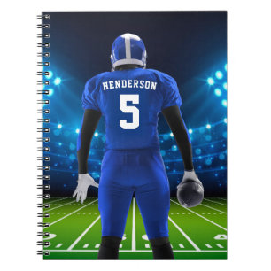 Blue Personalised Football Player Notebook