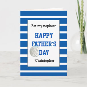 Blue Personalised Golf Father's Day Nephew Card