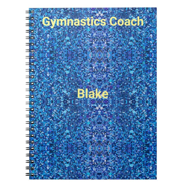 Blue Personalised Gymnastics Coach Notebook (Front)