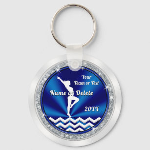 Blue Personalised Gymnastics Gifts for Girls Team Key Ring