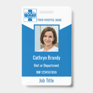 blue Personalised Hospital or Clinic Employee ID Badge