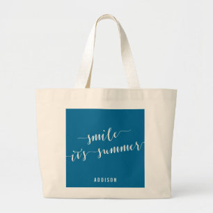 Blue Personalised Jumbo Tote Bags For Summer