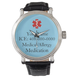 Blue Personalised Medical ID Watch