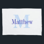 Blue Personalised Monogram Custom Pillow Case<br><div class="desc">Blue Personalised Monogram Custom Pillow Case</div>