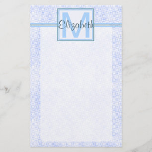 Blue Personalised Monogram Stationery