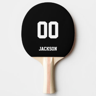 Blue Personalised Name Number Ping Pong Paddle