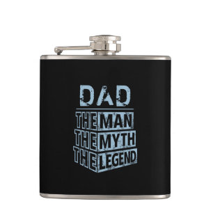Blue Personalised Name The Man The Myth The Legend Hip Flask