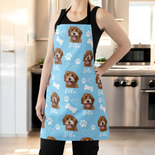 Blue Personalised Pet Photo Dog Lover Instagram Apron