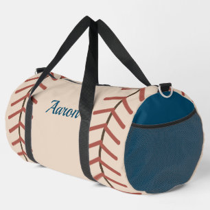 Blue Personalised Vintage Baseball Duffel Bag
