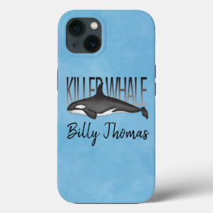 Blue Personalised Watercolor Ocean Orca Template iPhone 13 Case