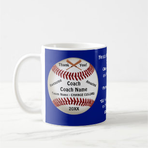 Blue Personalized, Baseball Coach Thank You Mug