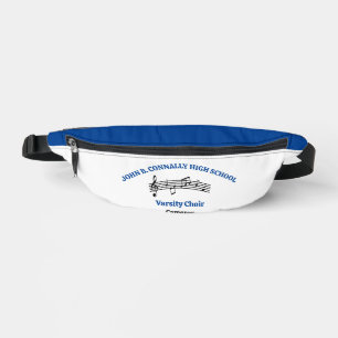 Blue Personalized Choir Singer Music Notes Bum Bags