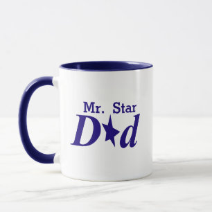 Blue Personalized Mr. Star Dad Mug
