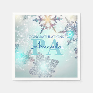 Blue Personalized Name PA Graduation Napkin