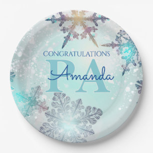 Blue Personalized Name PA Graduation  Paper Plate